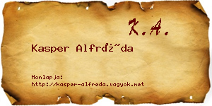 Kasper Alfréda névjegykártya